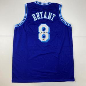 imageFacsimile Autographed Kobe Bryant 8 Los Angeles LA Retro Blue Reprint Laser Auto Basketball Jersey Size Mens XL