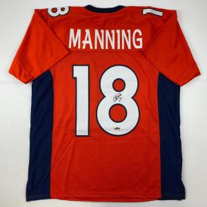 imageFacsimile Autographed Peyton Manning Denver Orange Reprint Laser Auto Football Jersey Size Mens XL