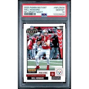 imageGraded 2025 Panini Instant Will Howard NFLDN38 NFL Draft Night Rookie RC Football Card PSA 10 Gem Mint