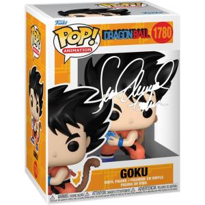 imageSean Schemmel Goku 1780 Voice Actor Facsimile Signed Reprint Laser Autographed Funko POP Anime Animation Dragon Ball Z Figurine with Protector Case