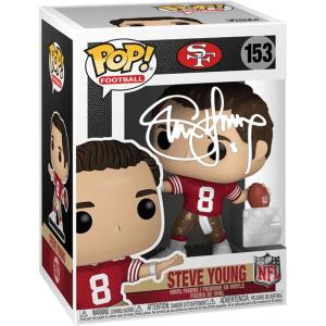 imageSteve Young 153 Facsimile Signed Reprint Laser Autographed Funko POP Legends San Francisco 49ers Figurine with Protector Case