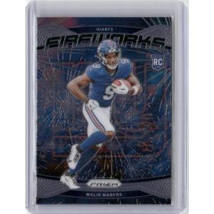 imageVintage 2024 Panini Prizm Fireworks Malik Nabers 21 Rookie RC Football Card