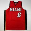 imageFacsimile Autographed LeBron James Miami Red Reprint Laser Auto Basketball Jersey Size Mens XL