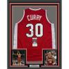 imageFramed AutographedSigned Stephen Steph Curry 35x39 Davidson Wildcats Red College Basketball Jersey JSA COA