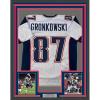 imageFramed Facsimile Autographed Rob Gronk Gronkowski 35x39 New England White Reprint Laser Auto Football Jersey