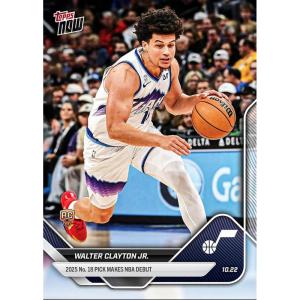 image2025 Topps Now Walter Clayton Jr 16 2025 Number 18 Pick Makes NBA Debut Utah Jazz Rookie RC Basketball Card