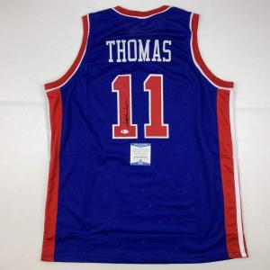 imageAutographedSigned Isiah Thomas Detroit Blue Basketball Jersey Beckett BAS COA