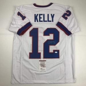 imageAutographedSigned Jim Kelly Buffalo White Football Jersey JSA COA