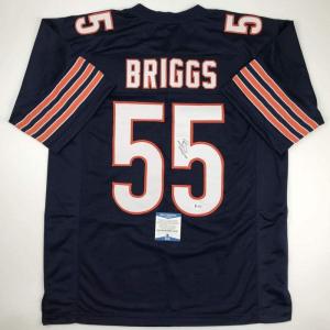 imageAutographedSigned Lance Briggs Chicago Blue Football Jersey Beckett BAS COA