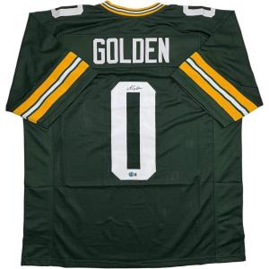 imageAutographedSigned Matthew Golden Green Bay Green Football Jersey Beckett BAS COA