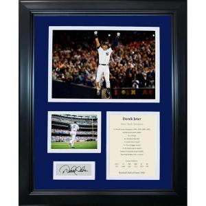 imageFramed Derek Jeter Hall of Fame Facsimile Laser Engraved Signature Auto New York Yankees Baseball 12quotx15quot Photo Collage