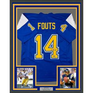 imageFramed Facsimile Autographed Dan Fouts 35x39 San Diego Blue Reprint Laser Auto Football Jersey