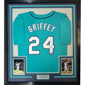 imageFramed Facsimile Autographed Ken Griffey Jr 35x39 Seattle Teal Reprint Laser Auto Baseball Jersey