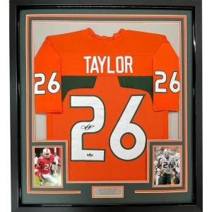 imageFramed Facsimile Autographed Sean Taylor 35x39 Miami Orange Reprint Laser Auto College Football Jersey