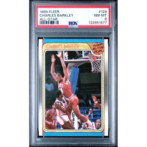 imageGraded 198889 Fleer Charles Barkley 129 Basketball Card PSA 8 Near Mint
