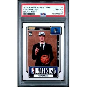imageGraded 2025 Panini Instant Cooper Flagg 1 Draft Night Rookie RC Basketball Card PSA 10 Gem Mint