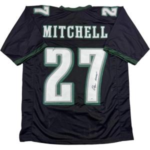 imageAutographedSigned Quinyon Mitchell Philadelphia Black Football Jersey JSA COA