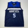 imageFacsimile Autographed Anthony Edwards Minnesota Blue Reprint Laser Auto Basketball Jersey Size Mens XL