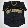 imageFacsimile Autographed Paul Skenes Pittsburgh Black Reprint Laser Auto Baseball Jersey Size Mens XL
