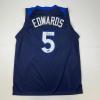 imageFacsimile Autographed Anthony Edwards Minnesota Blue Reprint Laser Auto Basketball Jersey Size Mens XL