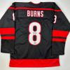 imageFacsimile Autographed Brent Burns Carolina Black Reprint Laser Auto Hockey Jersey Size Mens XL