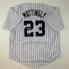 imageFacsimile Autographed Don Mattingly New York Pinstripe Reprint Laser Auto Baseball Jersey Size Mens XL