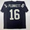 imageFacsimile Autographed Jim Plunkett Oakland Las Vegas Black Reprint Laser Auto Football Jersey Size Mens XL
