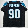 imageFacsimile Autographed Julius Peppers Carolina Black Reprint Laser Auto Football Jersey Size Mens XL
