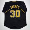 imageFacsimile Autographed Paul Skenes Pittsburgh Black Reprint Laser Auto Baseball Jersey Size Mens XL