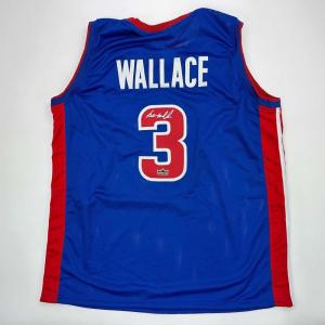 imageFacsimile Autographed Ben Wallace Detroit Blue Reprint Laser Auto Basketball Jersey Size Mens XL