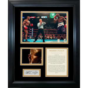 imageFramed Evander Holyfield vs Mike Tyson 2 Infamous Ear Bite Facsimile Laser Engraved Signature Auto Boxing 11x14 Photo Sig Collage