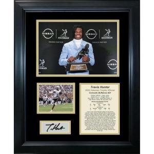 imageFramed Travis Hunter Colorado Buffaloes 2024 Heisman Trophy Winner Facsimile Laser Engraved Signature Auto 11x14 College Football Photo Sig Collage