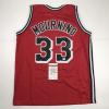 imageAutographedSigned Alonzo Mourning Miami Red Basketball Jersey JSA COA