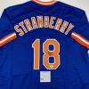 imageAutographedSigned Darryl Strawberry New York Blue Baseball Jersey PSADNA COA