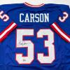 imageAutographedSigned Harry Carson New York Blue Football Jersey Beckett BAS COA