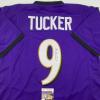 imageAutographedSigned Justin Tucker Baltimore Purple Football Jersey JSA COA