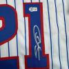 imageAutographedSigned Sammy Sosa Chicago Pinstripe Baseball Jersey Beckett BAS COA