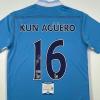imageAutographedSigned Sergio Kun Aguero Manchester City Blue Soccer Futbol Jersey Beckett BAS COA