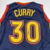 imageAutographedSigned Stephen Steph Curry Golden State Navy Blue Throwback Basketball Jersey JSA COA