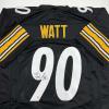 imageAutographedSigned TJ TJ Watt Pittsburgh Black Football Jersey Beckett BAS COA