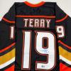 imageAutographedSigned Troy Terry Anaheim Black Hockey Jersey Beckett BAS COA