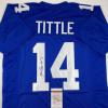 imageAutographedSigned YA YA Tittle HOF 71 New York Blue Football Jersey JSA COA