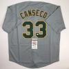 imageAutographedSigned Jose Canseco Oakland Grey Baseball Jersey JSA COA