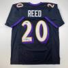 imageFacsimile Autographed Ed Reed Baltimore Black Reprint Laser Auto Football Jersey Size Mens XL