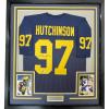 imageFramed AutographedSigned Aidan Hutchinson 35x39 Michigan Blue College Football Jersey Beckett BAS COA