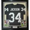 imageFramed Facsimile Autographed Bo Jackson 35x39 Oakland Las Vegas Black Reprint Laser Auto Football Jersey Size Mens XL