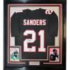 imageFramed Facsimile Autographed Deion Sanders 35x39 Atlanta Black Reprint Laser Auto Football Jersey