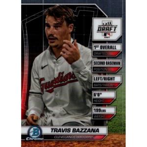 image2024 Topps Bowman Draft Travis Bazzana BDN1 Draft Night Cleveland Guardians Rookie RC Baseball Card