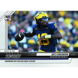 image2025 Panini Instant NIL Bryce Underwood BUA Underwood Goes Over and Above in Opener Michigan Wolverines Rookie RC Football Card