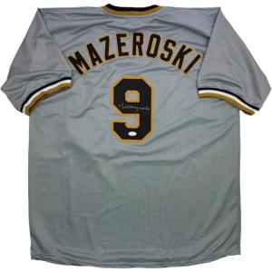 imageAutographedSigned Bill Mazeroski Pittsburgh Grey Baseball Jersey JSA COA